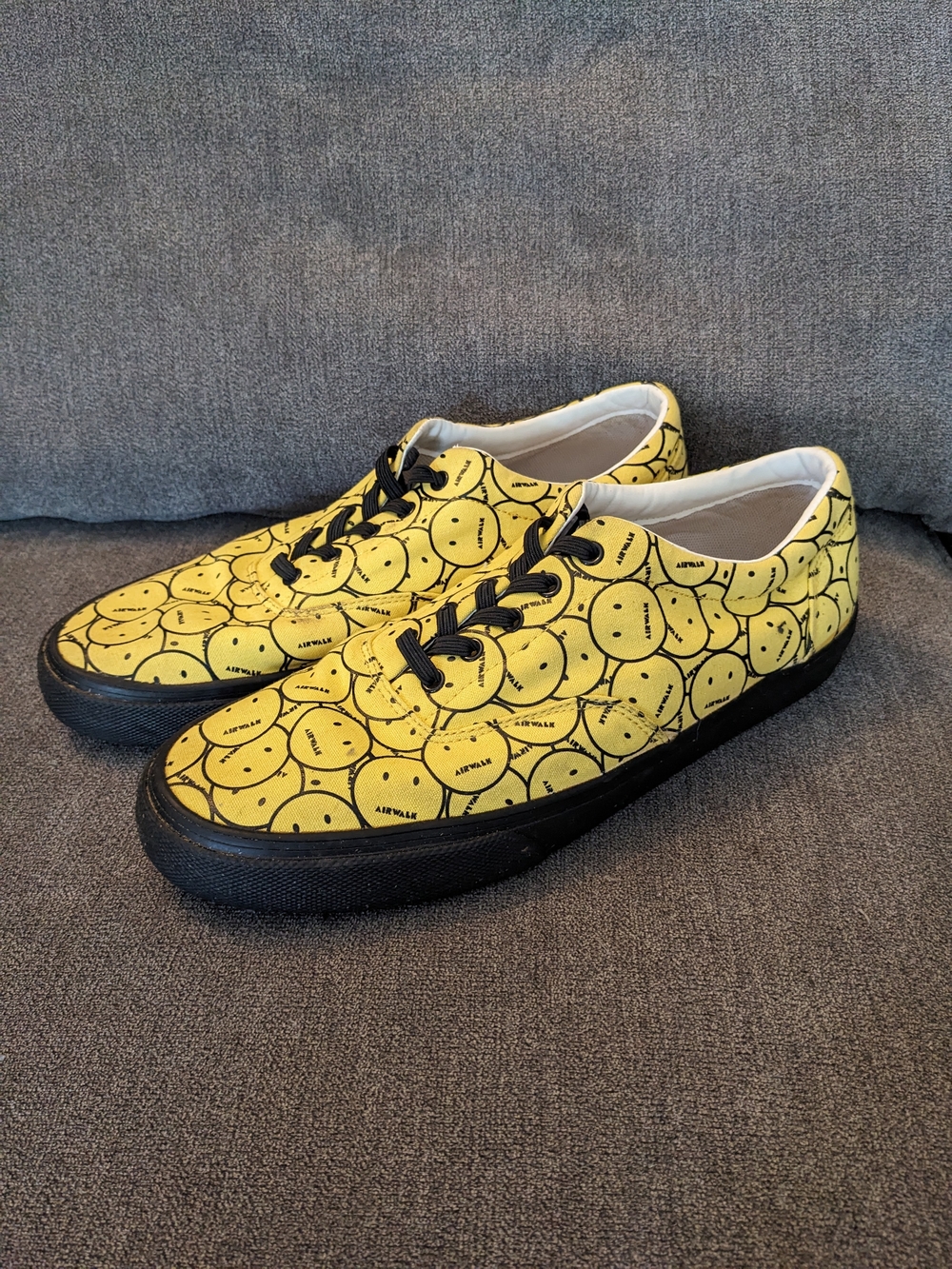Airwalk Yellow Smiley Canvas Sneakers with Black Soles